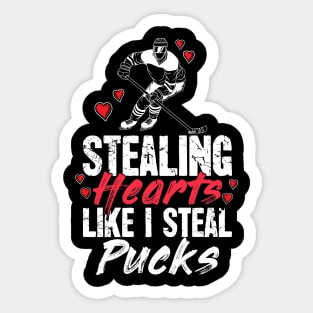 Stealing hearts like I steal pucks Sticker